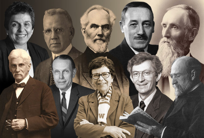 A collage of ten of the past chancellors at University of Wisconsin–Madison.