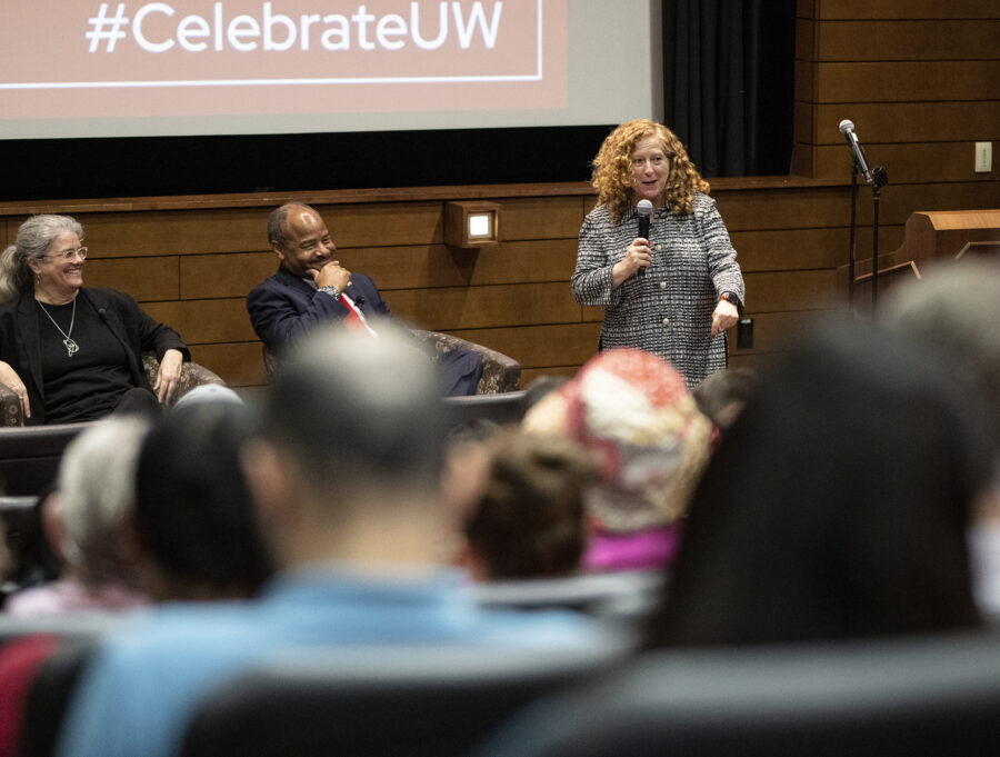 Jennifer Mnookin stands and speaks to a seated audience.